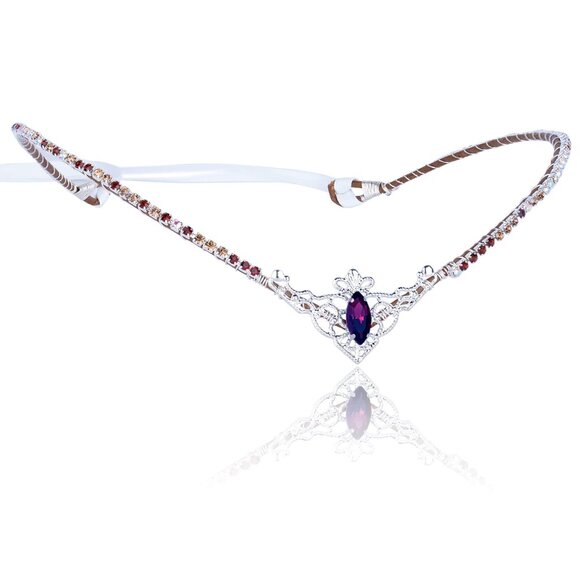 Handmade Elf Crystal Crown Fairy Tiara Purple Rhinestone Circlet Elven Headpiece - Picture 1 of 6